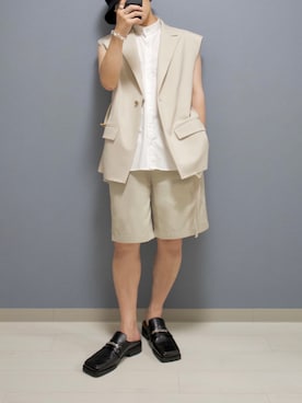 「MARTINE ROSE（マーティンローズ）のアイテム」を使った、心さん（メンズ・164cm）の夏コーディネート