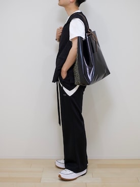 「ベスト×Tシャツ」｜「アイテム（その他）」を使った、心さん（メンズ・164cm）の夏コーディネート