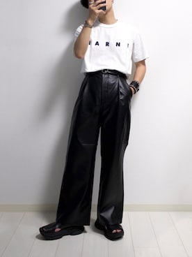 「LAD MUSICIAN（ラッドミュージシャン）のアイテム（サンダル）」を使った、心さん（メンズ・164cm）の夏コーディネート