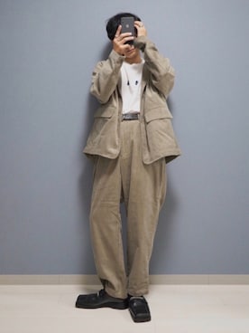 「MARTINE ROSE（マーティンローズ）のアイテム」を使った、心さん（メンズ・164cm）の秋コーディネート