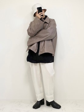 「MAISON SPECIAL（メゾンスペシャル）のアイテム（帽子）」を使った、心さん（メンズ・164cm）の秋コーディネート