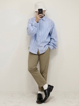 「MAISON SPECIAL（メゾンスペシャル）のアイテム（帽子）」を使った、心さん（メンズ・164cm）の秋コーディネート