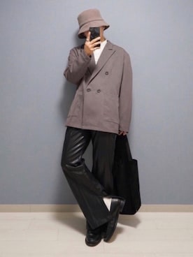 「TROVE（トローヴ）のアイテム（帽子）」を使った、心さん（メンズ・164cm）の秋コーディネート