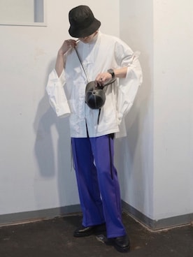 「JW Anderson（ジェイダブリューアンダーソン）のアイテム（バッグ）」を使った、心さん（メンズ・164cm）の春コーディネート