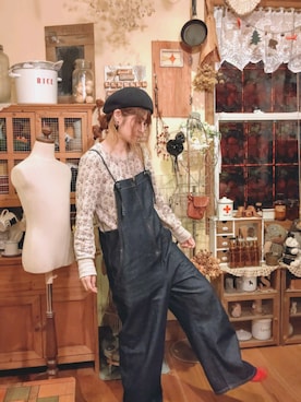 「アラフォーコーデ」｜「アイテム（オールインワン・サロペット）」を使った、しのさん（レディース・154cm）の秋コーディネート