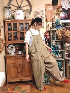 「アラフォーコーデ」｜「アイテム（オールインワン・サロペット）」を使った、しのさん（レディース・154cm）の夏コーディネート