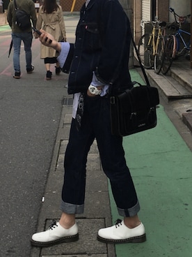 「Dr. Martens（ドクターマーチン）のアイテム（バッグ）」を使った、fxxkkankunさん（メンズ・182cm）の夏コーディネート