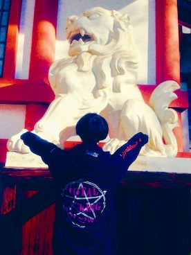 「vetememesのアイテム（パーカー、ブラック系）」を使った、せうまさん（メンズ）の冬コーディネート