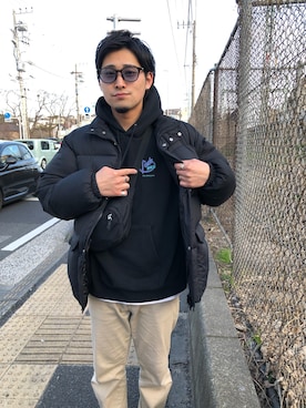 「SEVENDAYS=SUNDAY（セブンデイズサンデイ）のアイテム（ダウンジャケット/コート）」を使った、Takuya 🐄さん（メンズ・174cm）の冬コーディネート