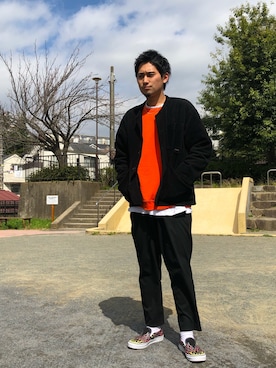 「アイテム（スリッポン）」を使った、Takuya 🐄さん（メンズ・174cm・20代）の春コーディネート
