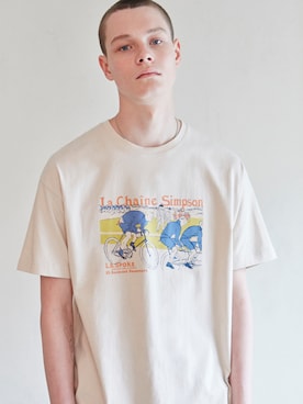 「アイテム（トップス、ブラウン系）」を使った、CLIFさん（メンズ・184cm）の夏コーディネート