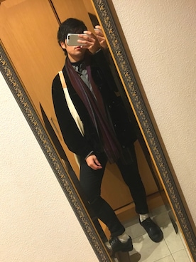 「KATHARINE HAMNETT LONDON （キャサリンハムネットロンドン）のアイテム（マフラー）」を使った、Goenji@相互フォローさん（メンズ・171cm）の秋コーディネート