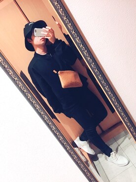 「unrelaxing（アンリラクシング）のアイテム（帽子）」を使った、Goenji@相互フォローさん（メンズ・171cm）の秋コーディネート