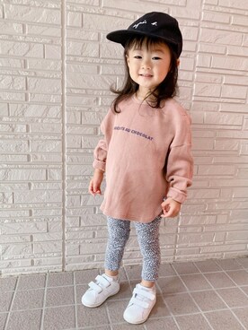 「アイテム（キャップ）」を使った、ℳℐ𝒴𝒰さん（キッズ・80cm）の秋コーディネート