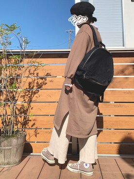 「3色コーデ」｜「アイテム（ワンピース/ドレス）」を使った、meiさん（レディース・158cm）の秋コーディネート