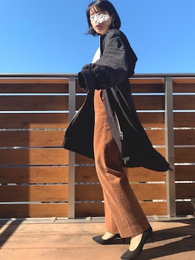 「ZARA（ザラ）のアイテム（モッズコート）」を使った、meiさん（レディース・158cm）の秋コーディネート
