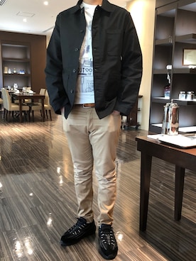 「CDG（シーディージー）のアイテム（その他アウター）」を使った、僕の趣味Channelさん（メンズ・178cm）の春コーディネート