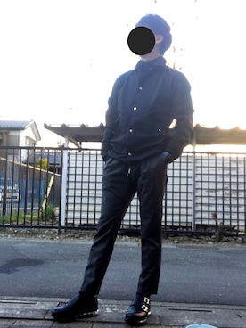 「STUDIOUS（ステュディオス）のアイテム（スニーカー）」を使った、ざっきーさん（メンズ・170cm）の冬コーディネート