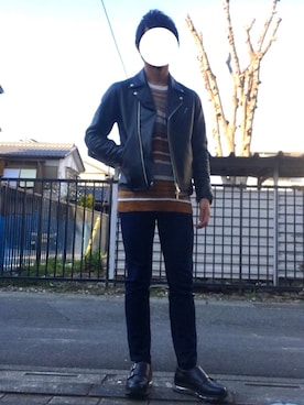 「STUDIOUS（ステュディオス）のアイテム（スニーカー）」を使った、ざっきーさん（メンズ・170cm）の春コーディネート