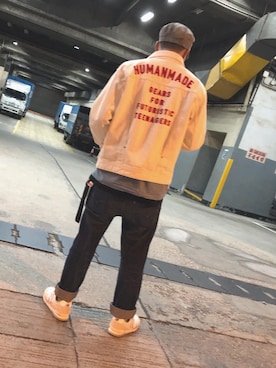 「HUMAN MADE（ヒューマンメード）のアイテム（デニムジャケット）」を使った、Tomo Horsanさん（メンズ・174cm）の夏コーディネート