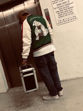 「HUMAN MADE（ヒューマンメード）のアイテム（ジャケット/アウター）」を使った、Tomo Horsanさん（メンズ・174cm）の夏コーディネート