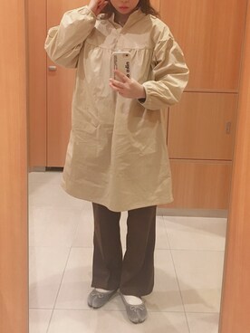 「DHOLIC（ディーホリック）のアイテム（シャツワンピース）」を使った、み☺︎さん（レディース・158cm）の冬コーディネート