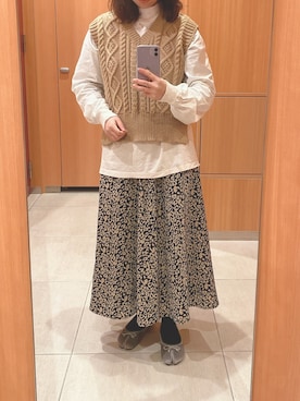 「DHOLIC（ディーホリック）のアイテム（シャツワンピース）」を使った、み☺︎さん（レディース・158cm）の冬コーディネート