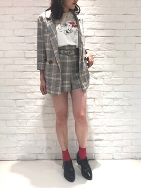 「archives（アルシーヴ）のアイテム（ジャケット/アウター）」を使った、Akaneさん（レディース・162cm）の春コーディネート