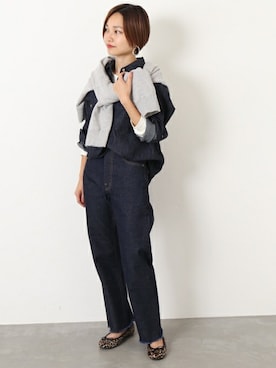 「journal standard L'essage（ジャーナルスタンダードレサージュ）のインディゴシャツ（シャツ/ブラウス、ブルー系）」を使った、nakamuraさん（レディース・158cm）の夏コーディネート