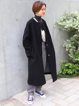 「LONDON TRADITION（ロンドントラディション）のアイテム」を使った、nakamuraさん（レディース・158cm）の秋コーディネート