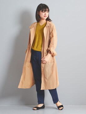 「green label relaxing（グリーンレーベルリラクシング）のアイテム（その他アウター）」を使った、大山 栞さん（レディース・164cm）の春コーディネート