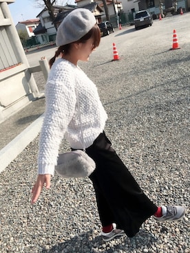 「ループ編み」｜bebe..さん（レディース・164cm）の冬コーディネート