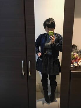 「OLIVE des OLIVE（オリーブデオリーブ）のアイテム（MA-1）」を使った、笑美∞さん（レディース・160cm）の冬コーディネート