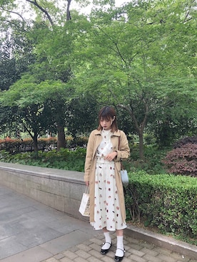 「RUBY AND YOU（ルビーアンドユー）のアイテム（风衣、ベージュ系）」を使った、audrey babyさん（レディース）の春コーディネート