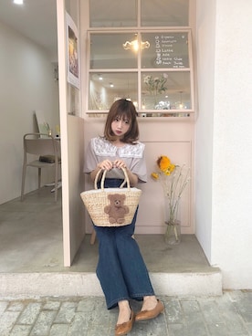 「Katie（ケイティ）のアイテム（バッグ）」を使った、audrey babyさん（レディース・162cm）の夏コーディネート