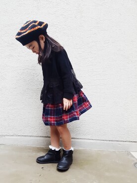 「handmade」｜「アイテム（ハンチング/ベレー帽）」を使った、itohiさん（キッズ・90cm）の秋コーディネート