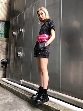 「厚底」｜「アイテム（オールインワン・サロペット）」を使った、DAIAさん（レディース・165cm）の春コーディネート