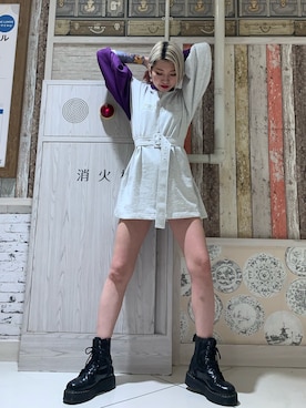 「スウェットワンピース」｜「アイテム（その他シューズ）」を使った、DAIAさん（レディース・165cm）の冬コーディネート