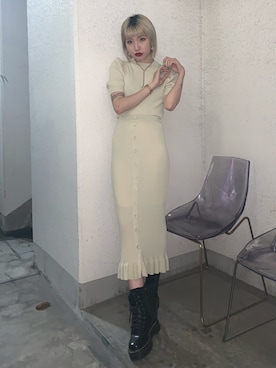 「リブニット」｜「アイテム（その他トップス）」を使った、DAIAさん（レディース・166cm）の夏コーディネート