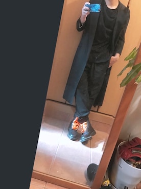 「Yohji Yamamoto（ヨウジヤマモト）のアイテム（ダウンジャケット/コート）」を使った、ななしくんさん（メンズ・178cm）の秋コーディネート