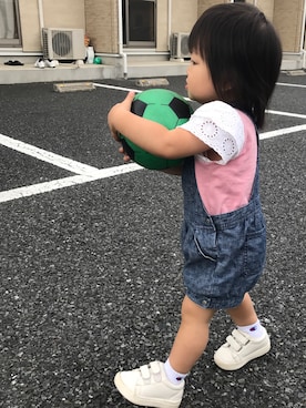 「アイテム（サロペット/オーバーオール）」を使った、☆saaya☆さん（キッズ・80cm）の夏コーディネート