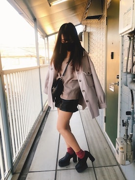 「leatherpants」｜ちゃんあきさん（レディース・162cm）の冬コーディネート