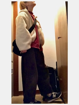 「金髪」｜「アイテム（ブルゾン）」を使った、かえさん（レディース・165cm）の冬コーディネート