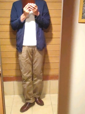 「Pherrow's（フェローズ）のアイテム（その他パンツ）」を使った、ナンさんさん（メンズ・180cm）の秋コーディネート
