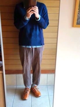 「melple（メイプル）のアイテム」を使った、ナンさんさん（メンズ・180cm）の冬コーディネート