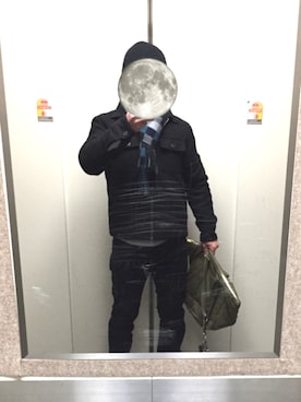 「HVC（エイチブイシー）のアイテム（パンツ）」を使った、Tom さん（メンズ・162cm）の冬コーディネート