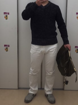 「HVC（エイチブイシー）のアイテム（パンツ）」を使った、Tom さん（メンズ・162cm）の春コーディネート
