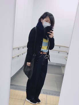 「EDWIN」｜「アイテム（スタジャン）」を使った、ｙｓｋさん（レディース・153cm）の冬コーディネート