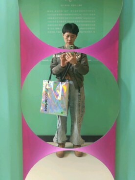 「A（エィス）のアイテム（パンツ）」を使った、優悠酱さん（レディース・159cm）の春コーディネート