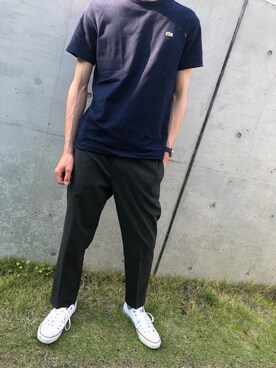 「ラコステ」｜「アイテム（アナログ腕時計）」を使った、TPさん（メンズ・177cm）の春コーディネート